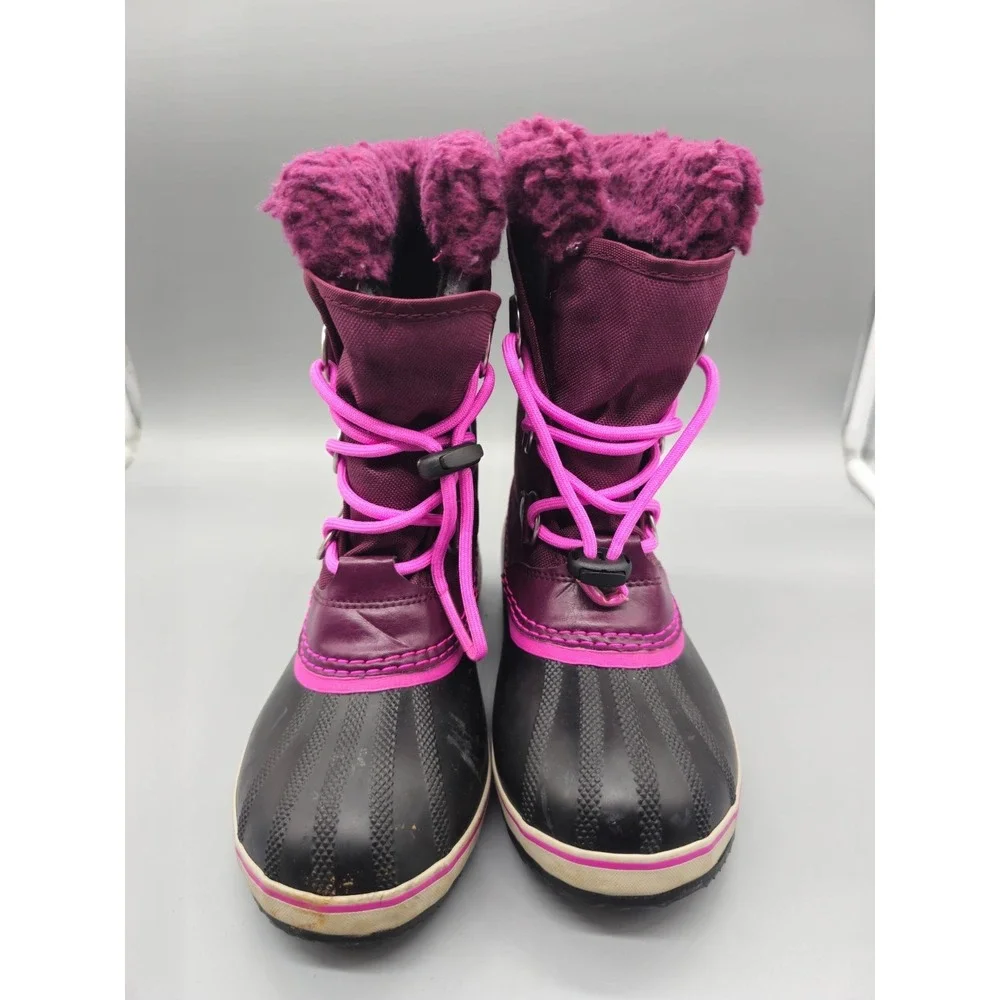 Sorel Yoot Pac Purple‎ Nylon Waterproof Winter Snow Boots NY1879-562 Girls sz 3